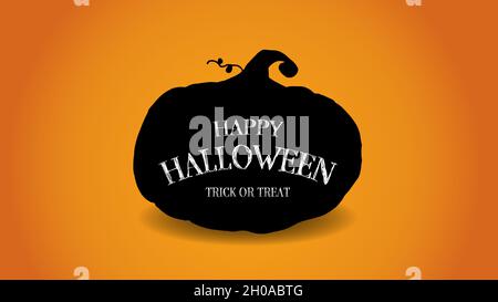 Adesivo per facce con pumpkins horror dalla silhouette disegnata a mano. Vacanze autunnali. Elementi grafici creepy e spooky per le decorazioni di Halloween Illustrazione Vettoriale