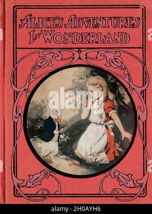 "Alice's Adventures in Wonderland" di Lewis Carroll. Chicago: The Reilly & Britton Co., (1908). Arte dei colori di John R. Neill di fama Oz Foto Stock