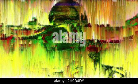 Illustrazione 3d - selezione pixel digitale dello schermo astratto Foto Stock