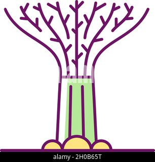 Icona a colori RGB Supertree grove Illustrazione Vettoriale