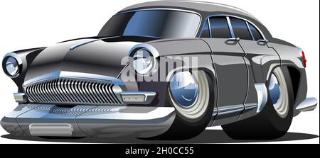 Cartoon auto retrò. Formato vettoriale eps-10 disponibile separato da gruppi con effetti di trasparenza per la riverniciatura con un clic Illustrazione Vettoriale
