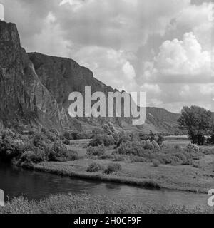 Im Nahetal bei Bad Münster am Stein, Deutschland 1930 Jahre. Nella valle del fiume Nahe vicino alla città di Bad Muenster am Stein, Germania anni trenta. Foto Stock