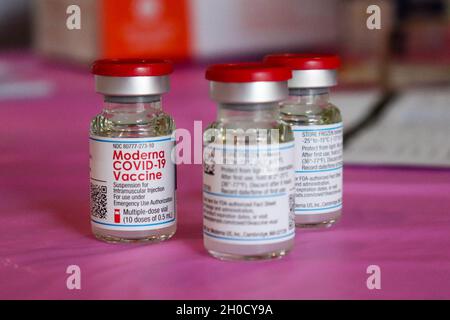 La Guardia Nazionale di Porto Rico ha iniziato a vaccinare i residenti e il personale dell'egida dell'isola contro il COVID-19 il 27 gennaio. Più di 35 soldati lavorano in questa missione. Il PRNG prevede di completare la prima e la seconda dose entro la metà di marzo. Foto Stock