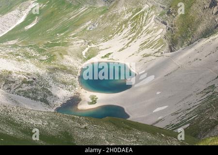 Parco Nazionale dei Monti Sibillini, Lago di Pilato, Paesaggio, Marche, Italia, Europa Foto Stock