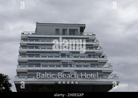 L'era sovietica Baltic Beach Hotel a Jurmala Beach in Lettonia Foto Stock