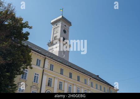 Torre del Municipio di Lviv - Lviv, Ucraina Foto Stock