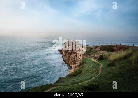 Forte di Sao Miguel Arcanjo - Nazare, Portogallo Foto Stock