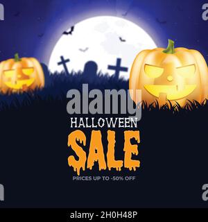 zucche realistiche halloween vendita vettore disegno illustrazione Illustrazione Vettoriale