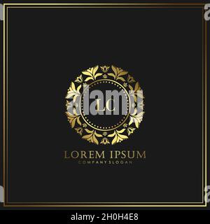 LC Initial Letter Luxury Logo template in Vector per Ristorante, Royalty, Boutique, Cafe, Hotel, Araldico, Gioielli, Moda e altri illustratori vettoriali Illustrazione Vettoriale
