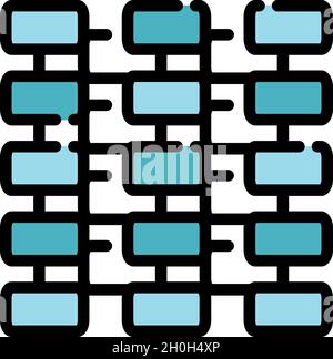 Icona dello schema di isolamento. Schema di isolamento vettoriale icona colore piatto isolato Illustrazione Vettoriale