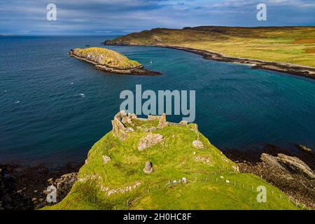 Antenna del Castello di Duntulm, Isola di Skye, Scozia, Regno Unito Foto Stock