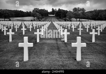 Cimitero militare AMERICANO DEGLI STATI UNITI, Cimetiere militaire americain de Saint-Avold, Cimitero e Memoriale americano della Lorena inglese, Saint-Avold, Mosella Foto Stock