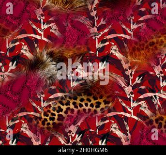 Stampa, tessuto tessile stampa modello, cuscini design, abito modello, leopardo, camouflage, Zebra, disegni barocchi e combinazioni. Foto Stock