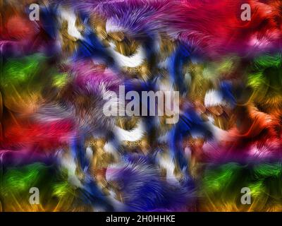 Stampa, tessuto tessile stampa modello, cuscini design, abito modello, leopardo, camouflage, Zebra, disegni barocchi e combinazioni. Foto Stock