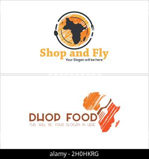 Negozio di alimentari ristorante Fork cucchiaio logo design Illustrazione Vettoriale