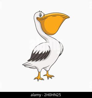 Pelican Vector Illustrazione Cartoon Clipart Illustrazione Vettoriale