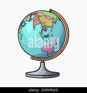 Illustrazione del vettore globo Cartoon Clipart Illustrazione Vettoriale