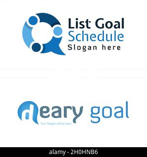 Comunicazione moderna persone chat logo design Illustrazione Vettoriale