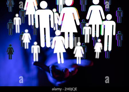 Struttura di rete sfera di rendering 3D su sfondo scuro Foto Stock