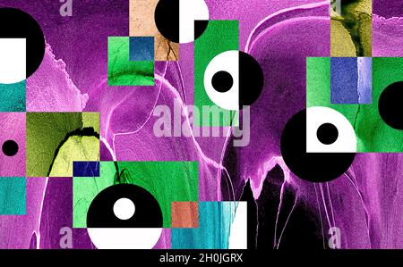 La pittura astratta di alta qualità presentata con inchiostro alcolico dà al designer un background d'arte moderna. Foto Stock