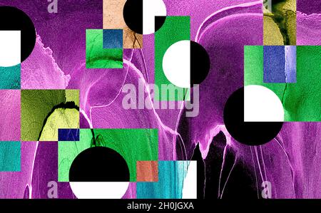 La pittura astratta di alta qualità presentata con inchiostro alcolico dà al designer un background d'arte moderna. Foto Stock