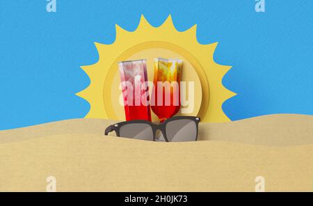 Assortimento di elementi per la vita morta estiva Foto Stock