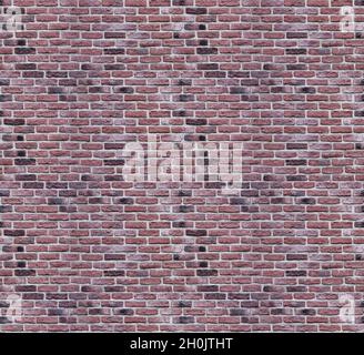 Texture senza cuciture di vecchi mattoni rossi scuri. Muratura vecchia. Diversi frammenti in uno. Foto Stock