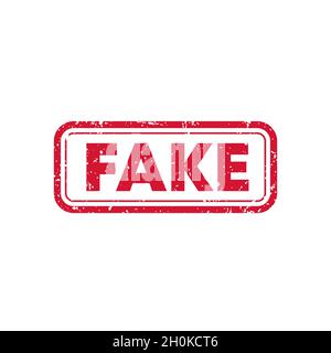 Falso, timbro vettoriale su bianco Illustrazione Vettoriale
