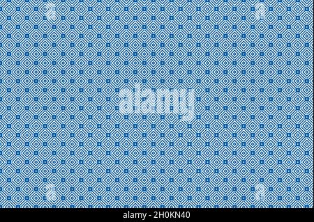 Ripetizione geometrica retrospettiva. Carino vintage astratto moda sfondo design per decorazione, carta da parati, carta da imballaggio. Motivo di ripetizione quadrato blu su Whi Foto Stock