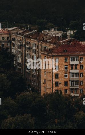 Vista aerea degli edifici residenziali di Mosca, Russia Foto Stock