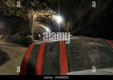 Cantina di vini sotto il terreno, Melnik, Bulgaria. Foto Stock