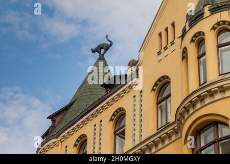 Dettaglio di Cat House nel centro di riga, Lettonia Foto Stock