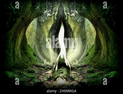 La fiamma verde di guarigione di Arcangelo Raffaello Foto Stock