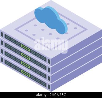Riparare il vettore isometrico dell'icona del server. Servizio computer. Dispositivo mobile Illustrazione Vettoriale