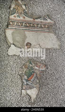 Grande Palazzo di Costantinopoli (epoca romana orientale). Frammenti di uno dei mosaici che decorano i pavimenti. iv-vi secolo. Grande Palazzo Mosaico Foto Stock