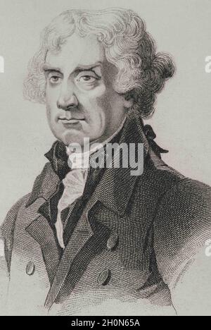 Thomas Jefferson (1743-1826). Terzo presidente degli Stati Uniti d'America (1801-1809), uno dei Padri fondatori. Fu l'autore del Decla Foto Stock