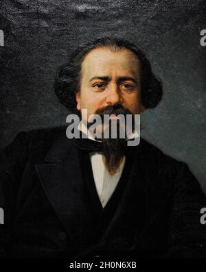 Adelardo Lopez de Ayala (1828-1879). Politico e drammaturgo spagnolo. Ritratto di Ignacio Suarez Llanos (1830-1881), 1880. Museo del Romanticismo. MAD Foto Stock