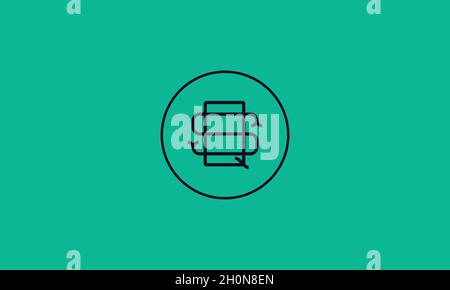 DESIGN DEL LOGO LETTERS SQ CON EFFETTO SPAZIO NEGATIVO PER USO ILLUSTRATIVO Illustrazione Vettoriale