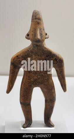 Figura umana. La ceramica. Colima stile. Fine periodo Preclassic (400 a.C.-100 d.C.). Messico occidentale. Museo delle Americhe. Madrid, Spagna. Foto Stock