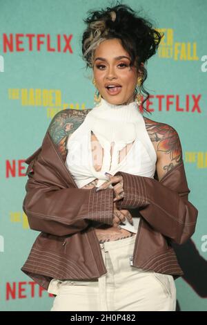 Los Angeles, CA. 13 ottobre 2021. Kehlani allo Screening speciale del più duro cadono al Santuario a Los Angeles, California il 13 ottobre 2021. Credit: Faye Sadou/Media Punch/Alamy Live News Foto Stock