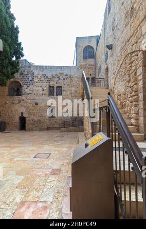 gerusalemme-israele. 13-10-2021. La famosa struttura della tomba del re Davide sul monte Sion nel quartiere ebraico di Gerusalemme Foto Stock