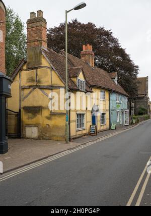 Tudor cottage con struttura in legno a St. Mary's Street, Wallingford, Inghilterra, Regno Unito Foto Stock