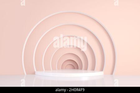 Podio geometrico astratto minimo. Piattaforme per la presentazione dei prodotti, simulazione del background. rendering 3d Foto Stock