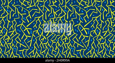 Semplice senza cuciture Blue Sky gocce d'acqua giallo luci astratto sfondo geometrico disegno Vector Art Illustrazione Vettoriale
