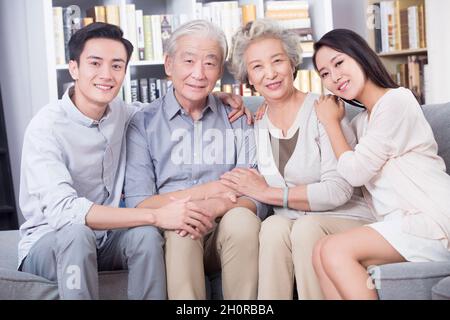 Calda foto di famiglia Foto Stock