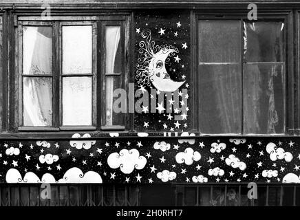 Street Photography, Parigi, Francia, 1976, pittura murale. Foto Stock
