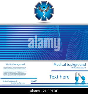Astratto sfondo medico striscia blu Illustrazione Vettoriale
