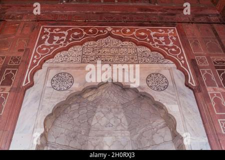 Particolare della moschea di Jama Masjid nel centro di Delhi, India. Foto Stock