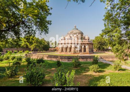 Tomba di ISA Khan Niyazi nel complesso di tomba di Humayun a Delhi, India. Foto Stock