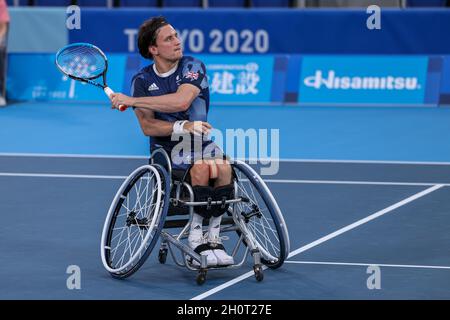 Tokyo, Giappone, 29 agosto 2021, Tokyo 2020 Paralimpic games, Men's chair tennis. REID Gordon GBR Foto Stock